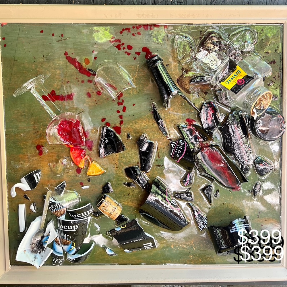 Original 3-D Art Deco/Modern Glass Artwork